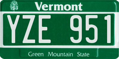 VT license plate YZE951