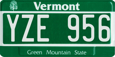 VT license plate YZE956