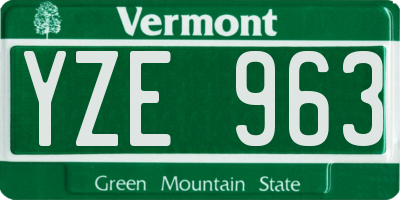 VT license plate YZE963