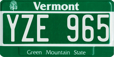 VT license plate YZE965