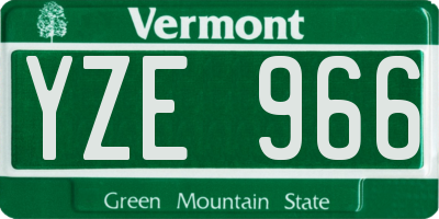 VT license plate YZE966