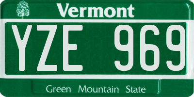 VT license plate YZE969