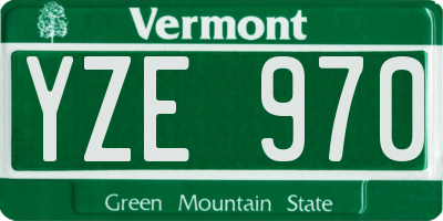 VT license plate YZE970