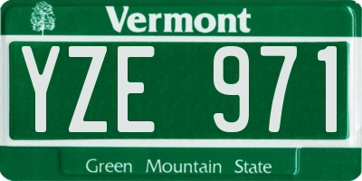 VT license plate YZE971