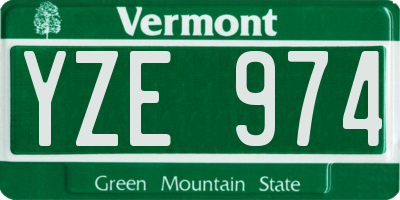 VT license plate YZE974