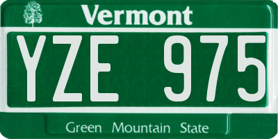 VT license plate YZE975