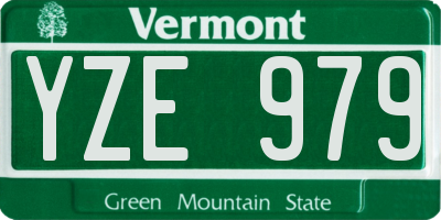 VT license plate YZE979