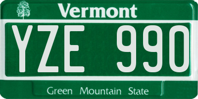 VT license plate YZE990