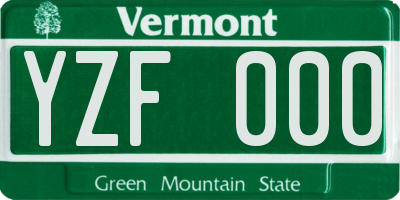 VT license plate YZF000
