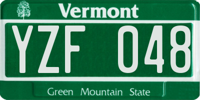 VT license plate YZF048