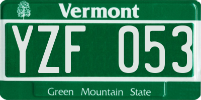 VT license plate YZF053