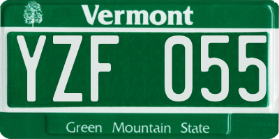 VT license plate YZF055