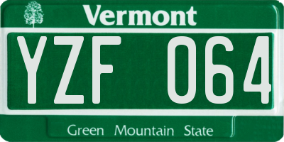 VT license plate YZF064