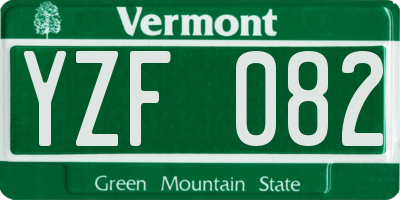 VT license plate YZF082