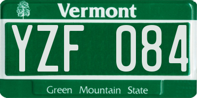 VT license plate YZF084