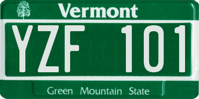 VT license plate YZF101