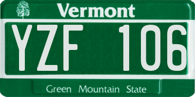 VT license plate YZF106