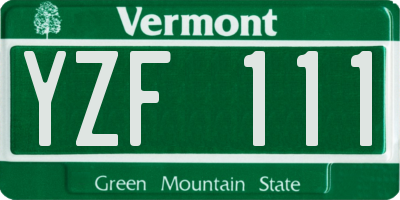VT license plate YZF111