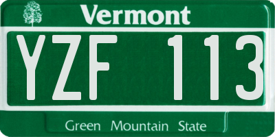VT license plate YZF113