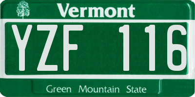 VT license plate YZF116