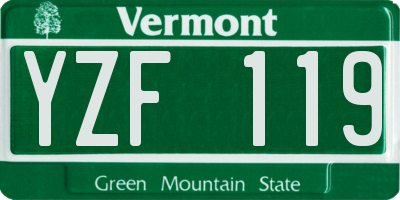 VT license plate YZF119