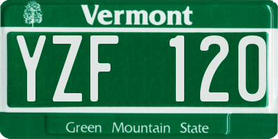 VT license plate YZF120