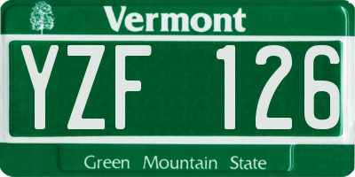 VT license plate YZF126