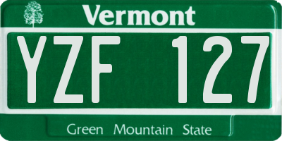 VT license plate YZF127