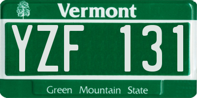 VT license plate YZF131