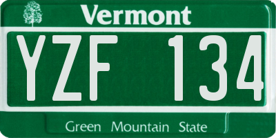 VT license plate YZF134