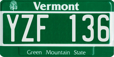 VT license plate YZF136