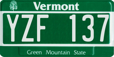 VT license plate YZF137