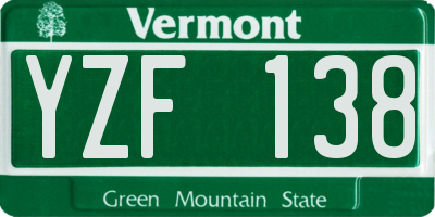 VT license plate YZF138