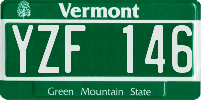 VT license plate YZF146