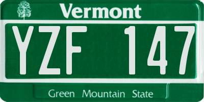 VT license plate YZF147