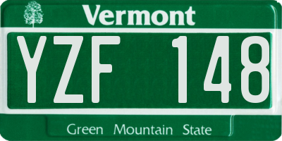 VT license plate YZF148