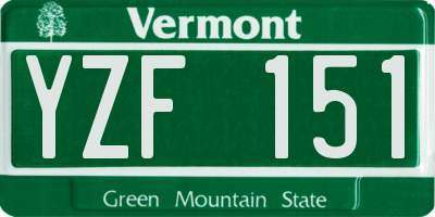 VT license plate YZF151