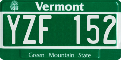 VT license plate YZF152