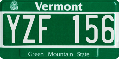 VT license plate YZF156