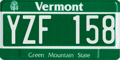 VT license plate YZF158