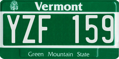 VT license plate YZF159