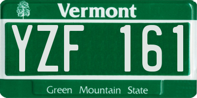 VT license plate YZF161