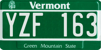 VT license plate YZF163