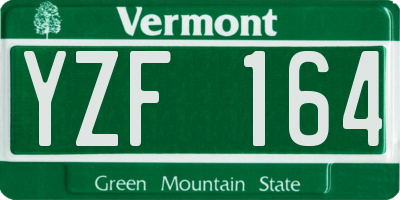 VT license plate YZF164