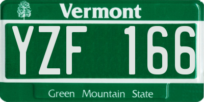 VT license plate YZF166