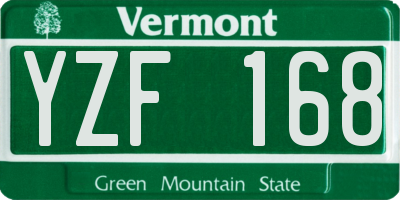 VT license plate YZF168