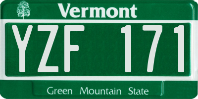 VT license plate YZF171