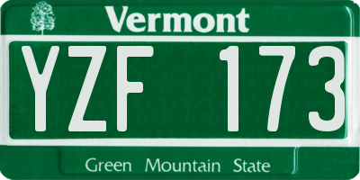 VT license plate YZF173