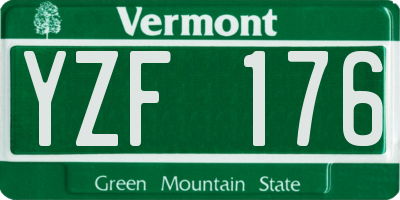 VT license plate YZF176