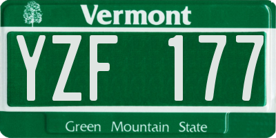 VT license plate YZF177